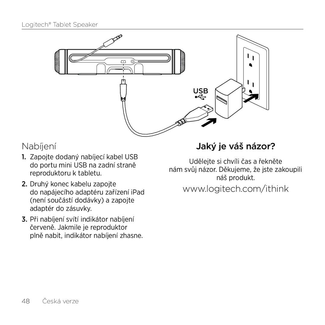 Logitech 984-000193 manual Nabíjení, Jaký je váš názor? 