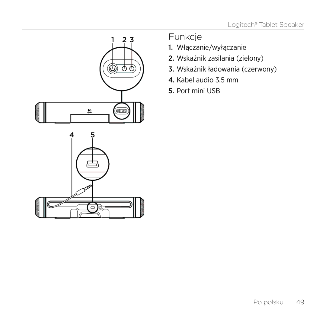 Logitech 984-000193 manual Funkcje 