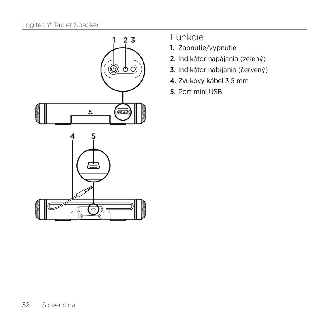 Logitech 984-000193 manual Funkcie 