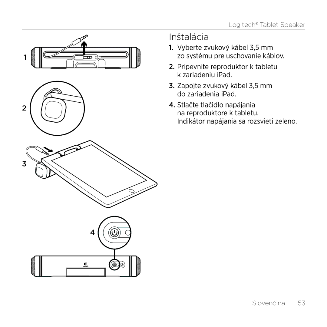 Logitech 984-000193 manual Inštalácia 