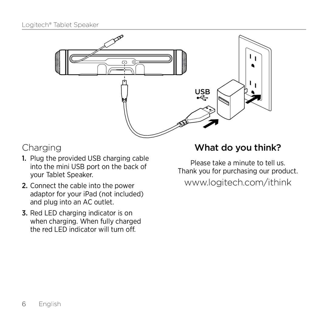 Logitech 984-000193 manual Charging, What do you think? 