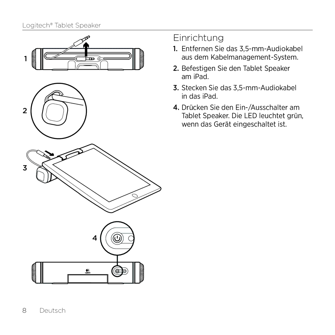 Logitech 984-000193 manual Einrichtung 