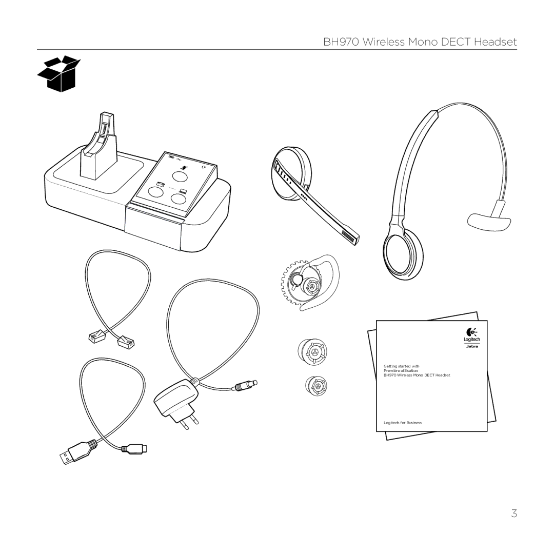 Logitech manual BH970 Wireless Mono Dect Headset 