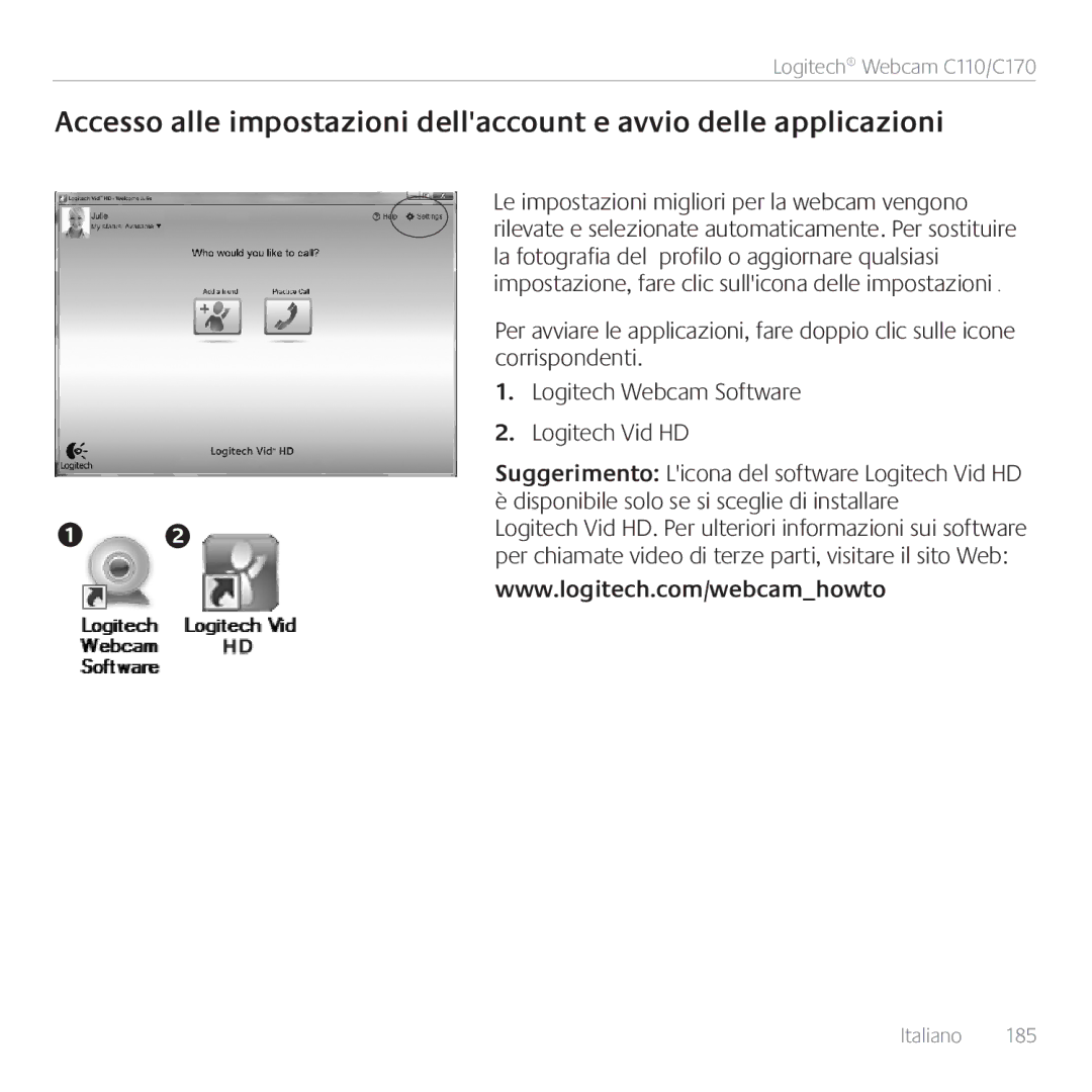 Logitech manual Logitech Webcam C110/C170 