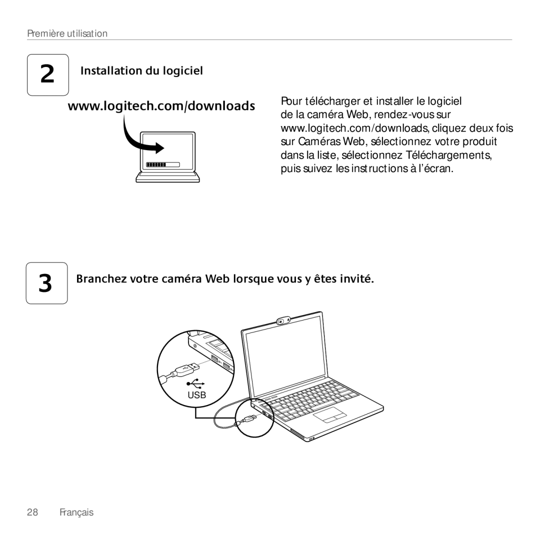 Logitech C170 manual Usb 