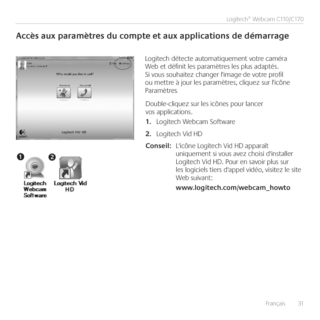 Logitech manual Logitech Webcam C110/C170 