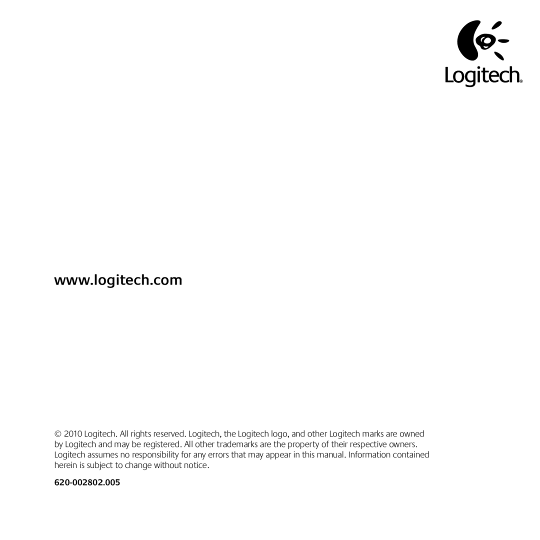 Logitech C260 manual 620-002802.005 