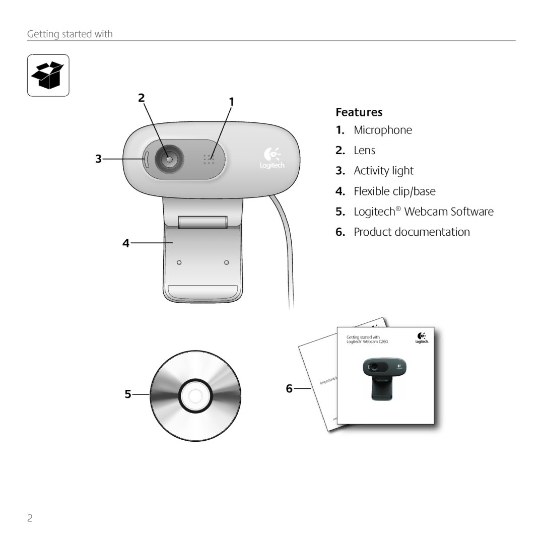 Logitech C260 manual Features 