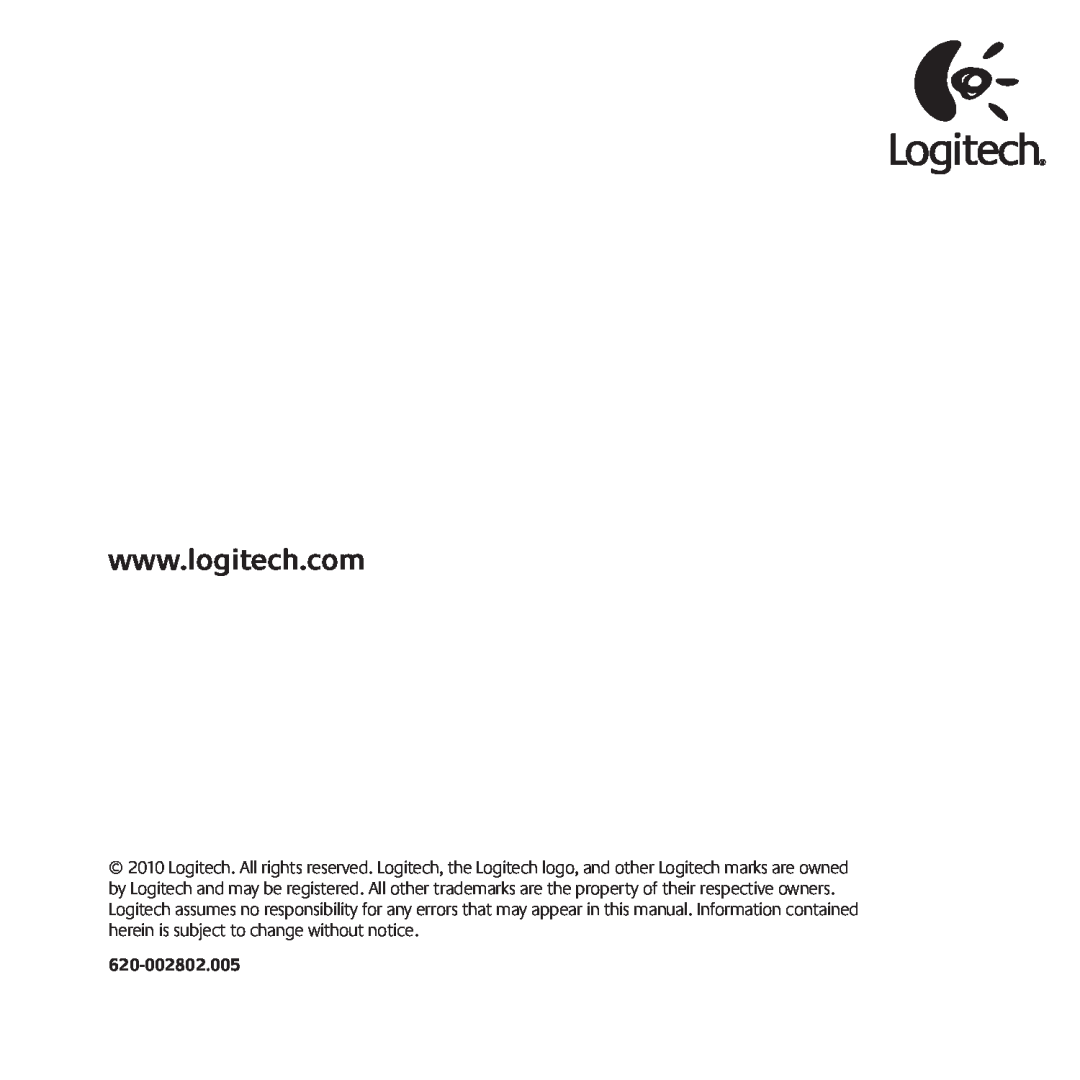 Logitech C260 manual 620-002802.005 
