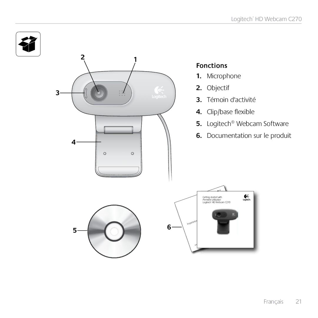 Logitech C270 manual Fonctions 