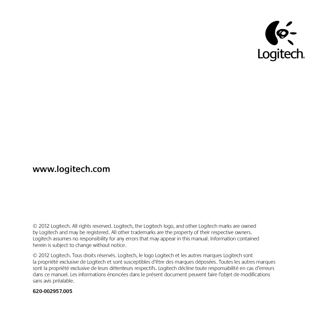 Logitech C270 manual 620-002957.005 