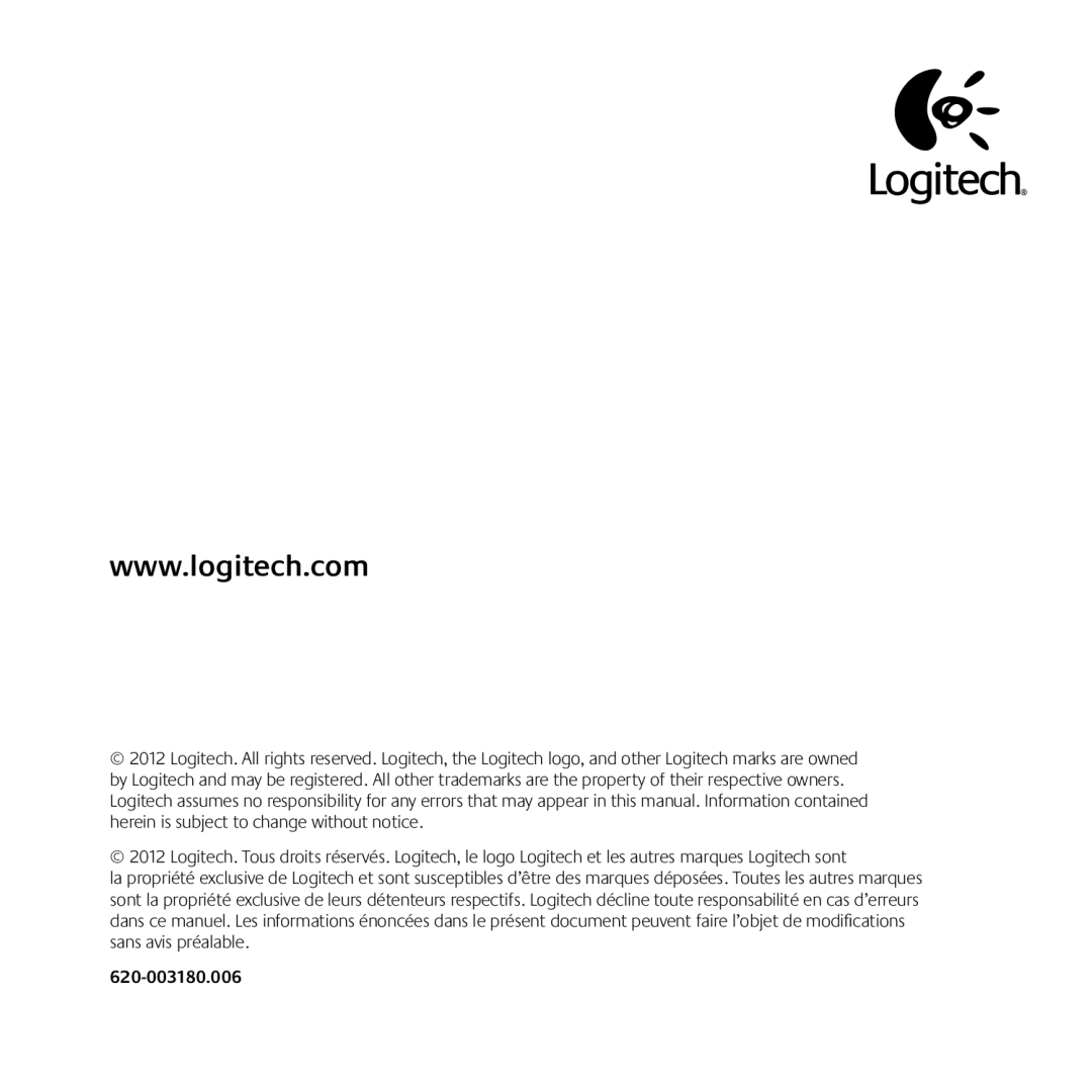 Logitech C525 manual 620-003180.006 