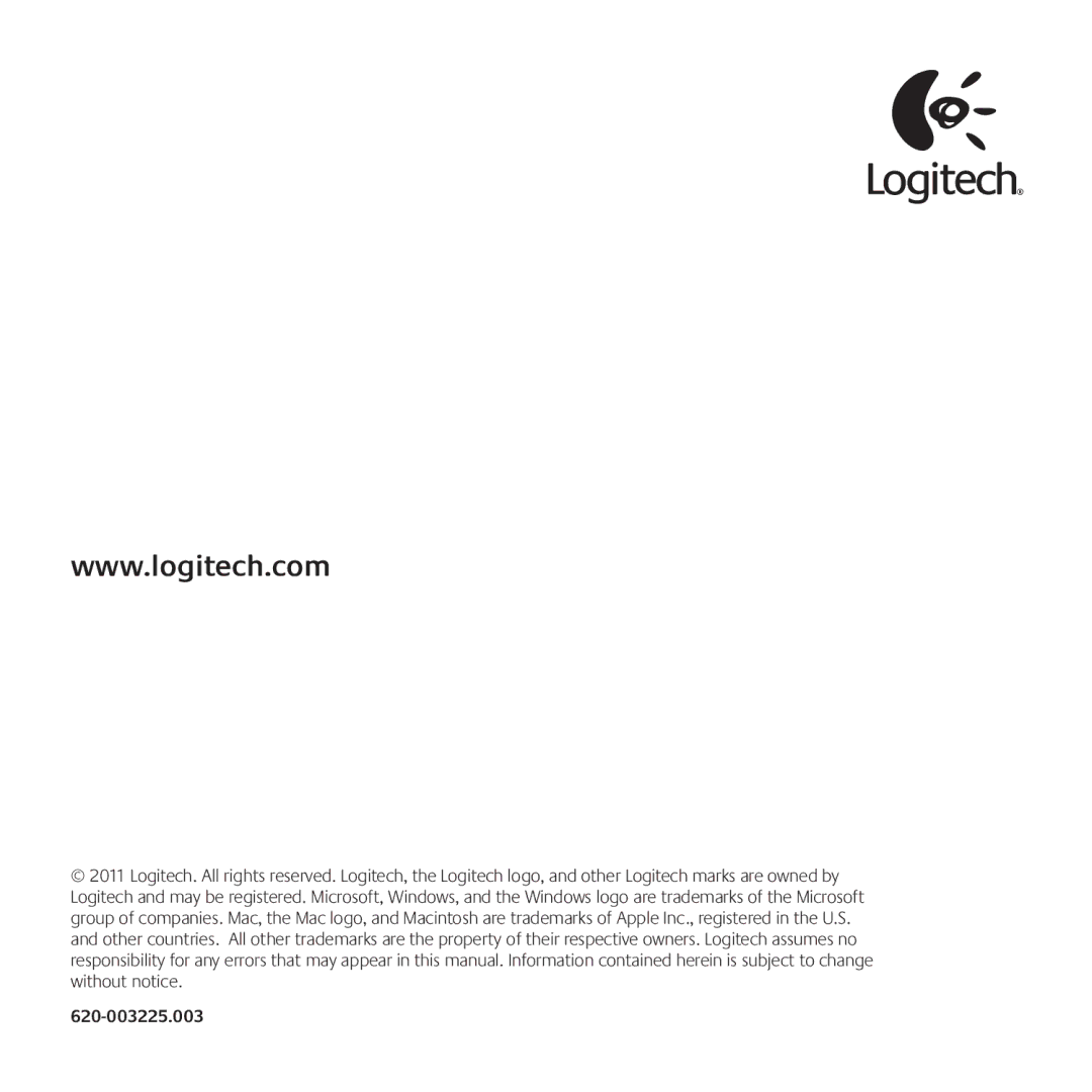 Logitech C615 manual 620-003225.003 