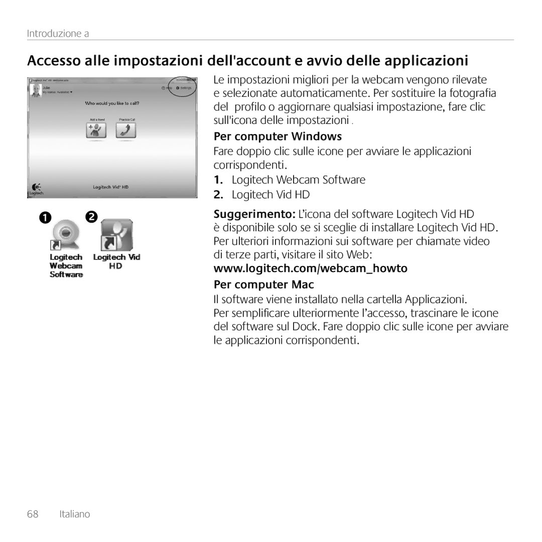 Logitech C615 manual Per computer Windows, Per computer Mac 