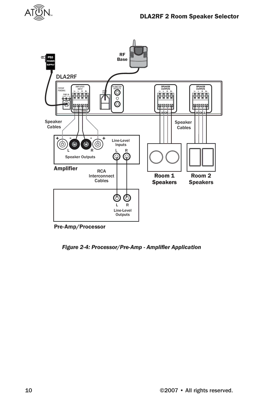 Logitech DLA2RF manual Processor/Pre-Amp Ampliﬁer Application 