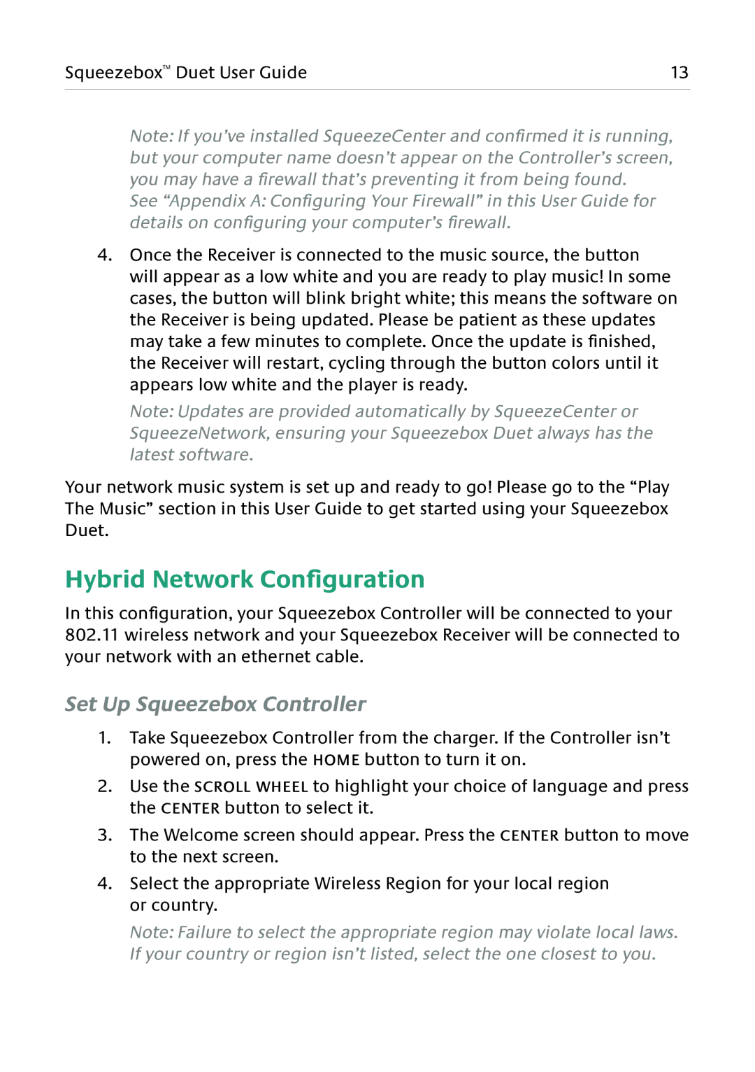 Logitech Duet manual Hybrid Network Configuration 