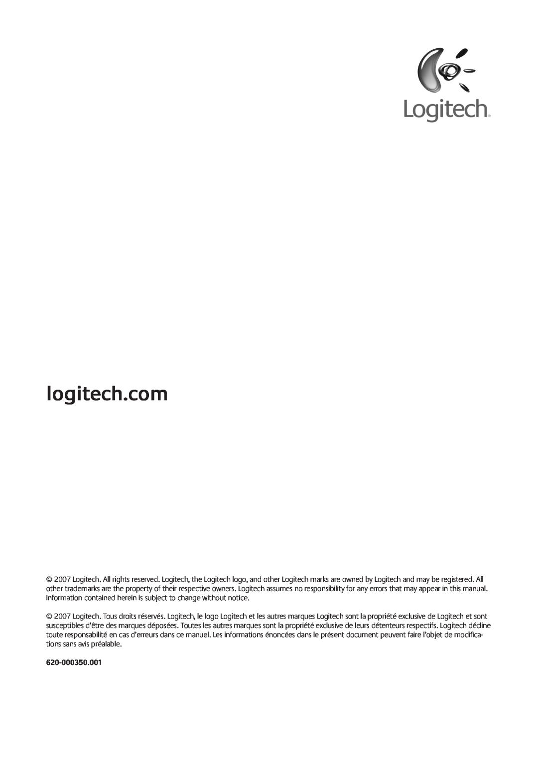 Logitech Ft manual logitech.com, 620-000350.001 