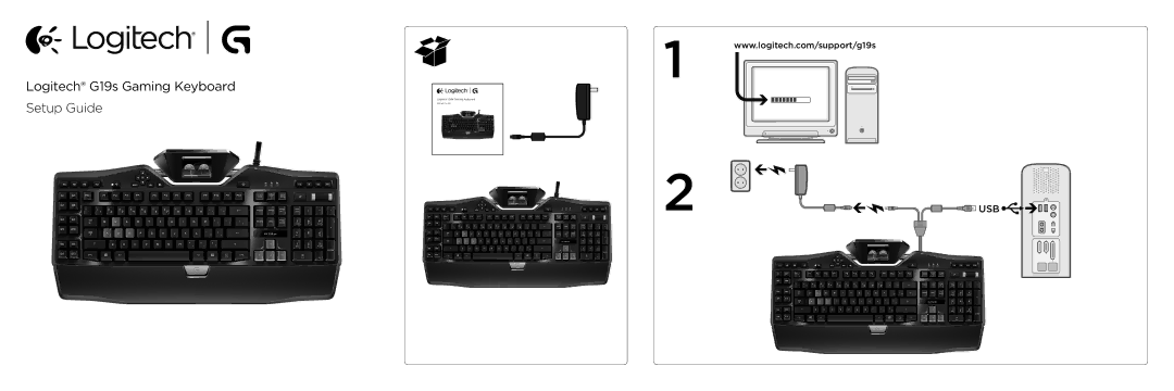 Logitech setup guide Logitech G19s Gaming Keyboard Setup Guide, Usb 