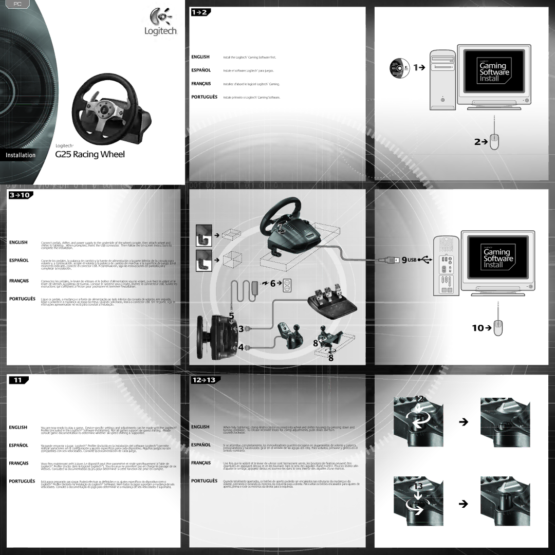 Logitech G25 manual English, Español, Français, Português 