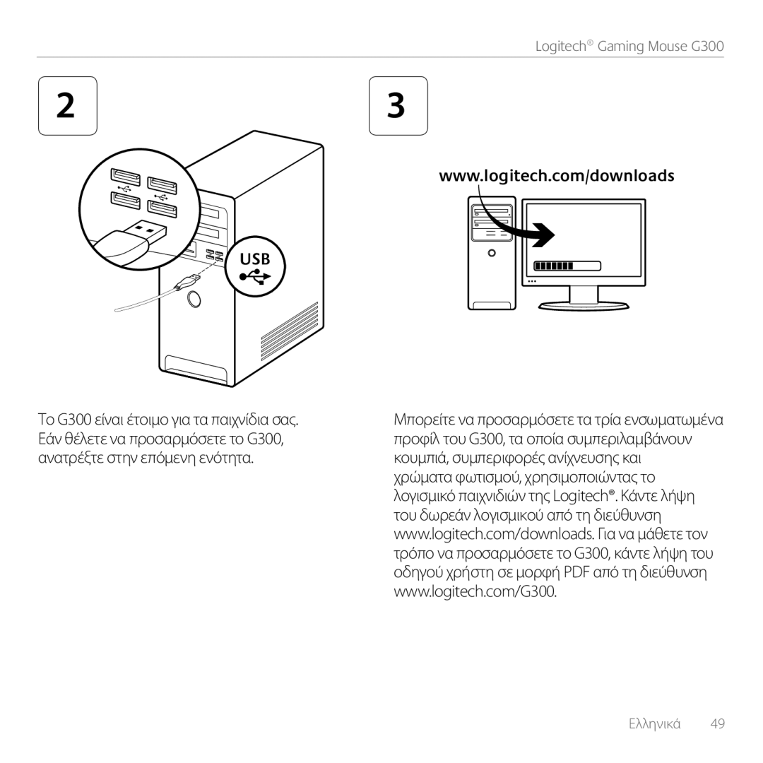 Logitech manual Το G300 είναι έτοιμο για τα παιχνίδια σας, Εάν θέλετε να προσαρμόσετε το G300 