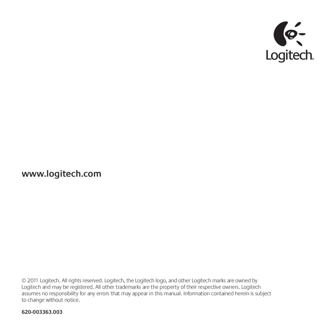 Logitech G300 manual 620-003363.003 