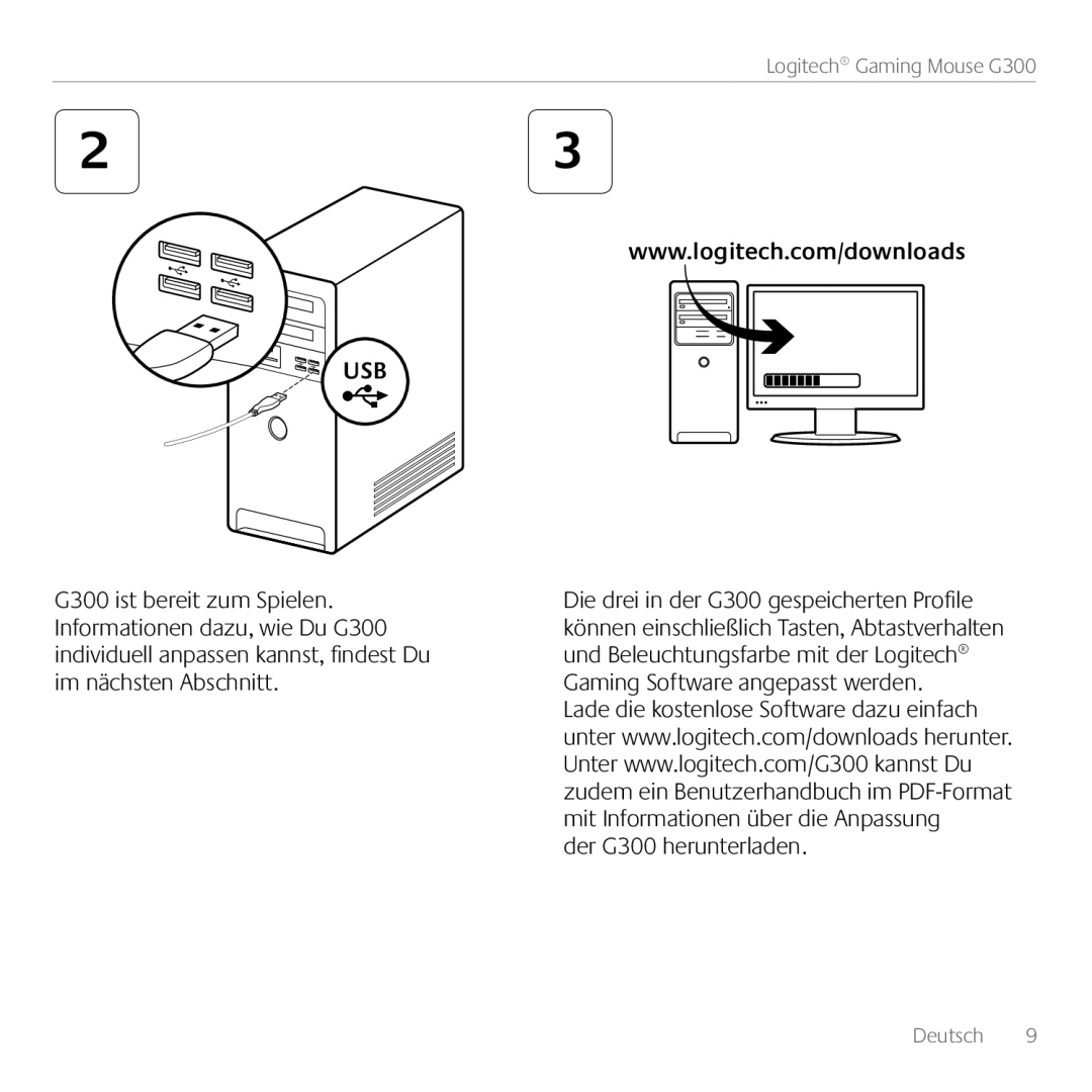 Logitech manual Der G300 herunterladen 