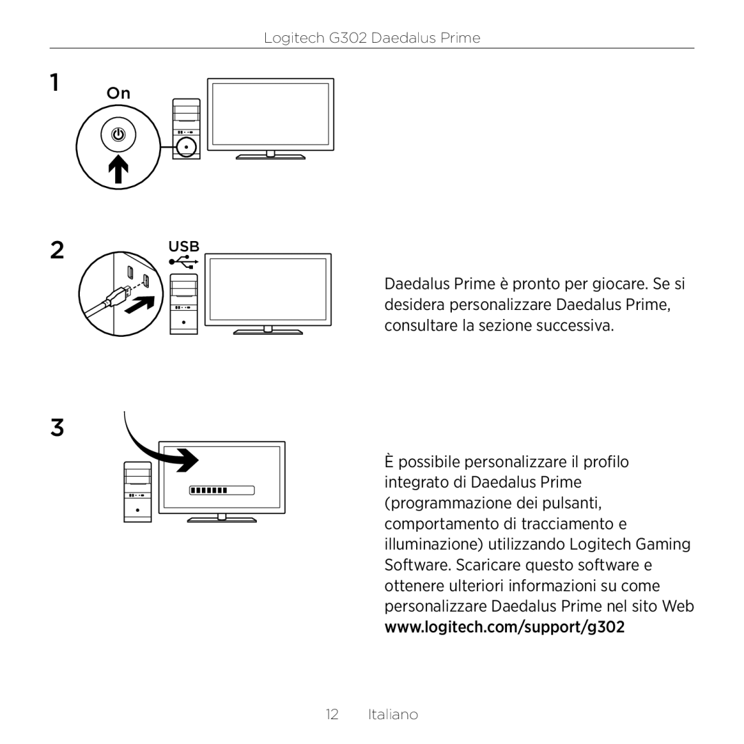 Logitech G302 setup guide Italiano 