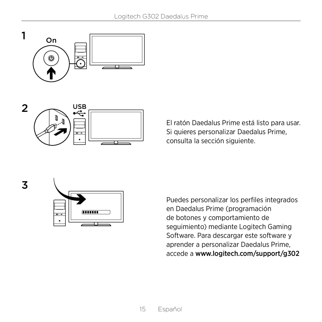 Logitech G302 setup guide Español 