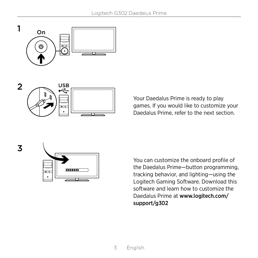 Logitech G302 setup guide Usb 