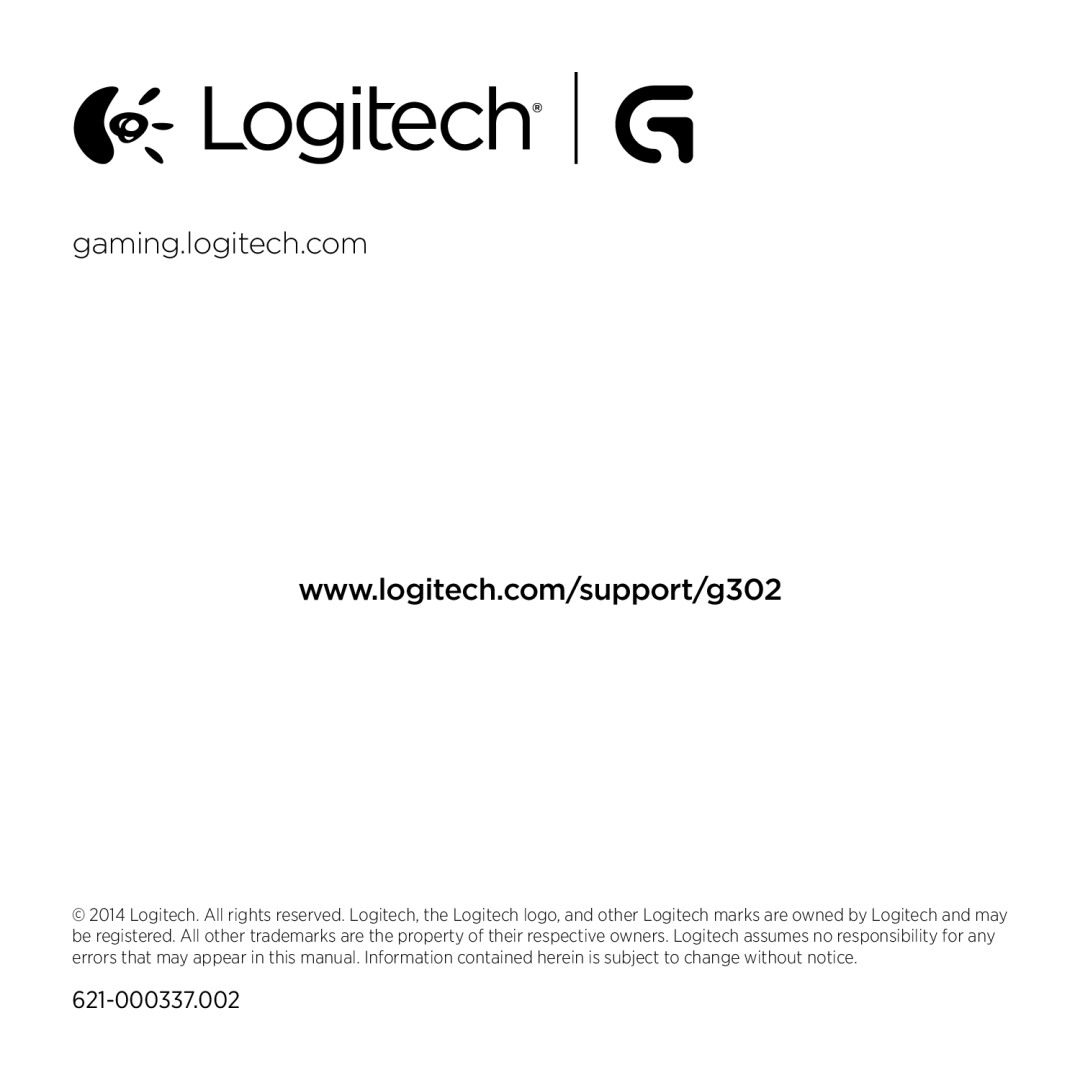 Logitech G302 setup guide Gaming.logitech.com 