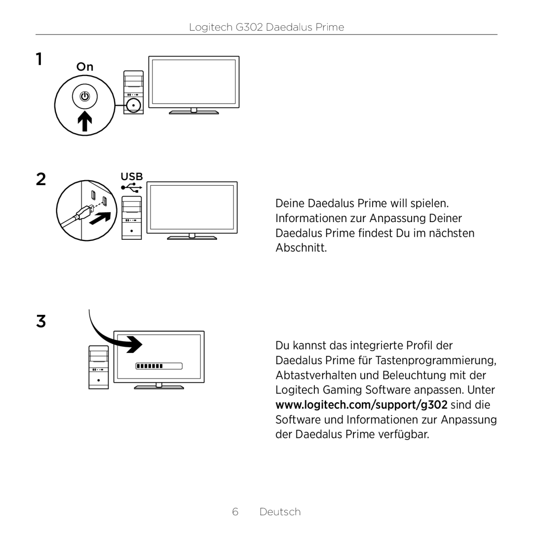 Logitech G302 setup guide Deutsch 