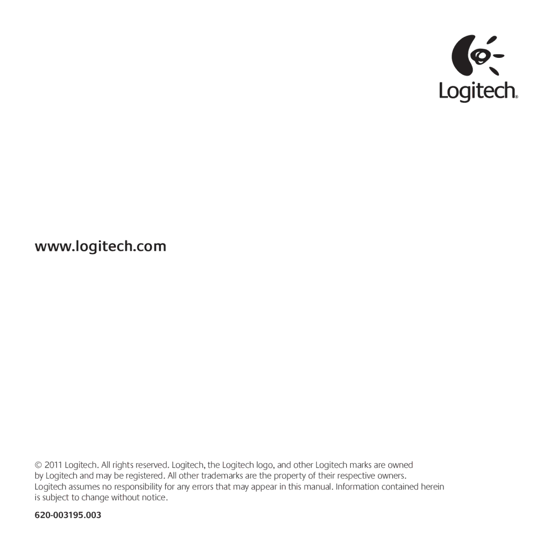 Logitech G400 manual 620-003195.003 