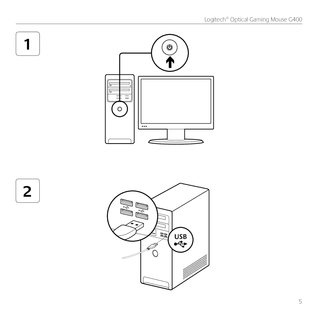 Logitech G400 manual Usb 