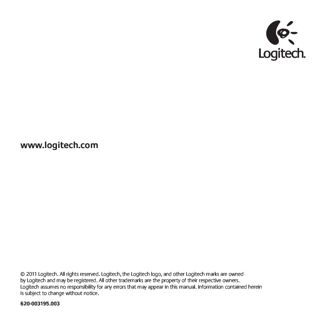 Logitech G400 manual 620-003195.003 