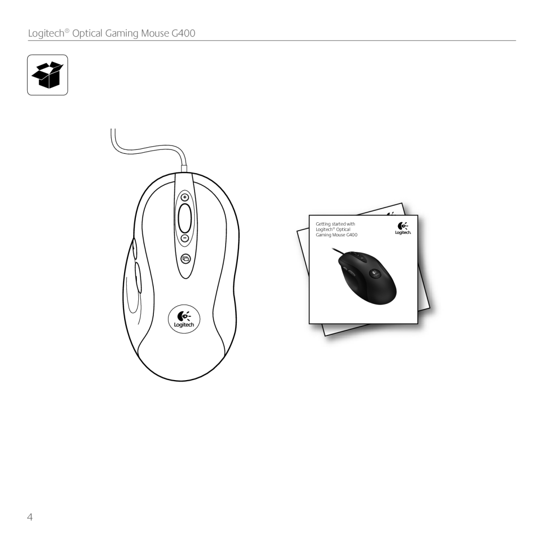 Logitech manual Logitech Optical Gaming Mouse G400, Getting started with Logitech Opticalwith 