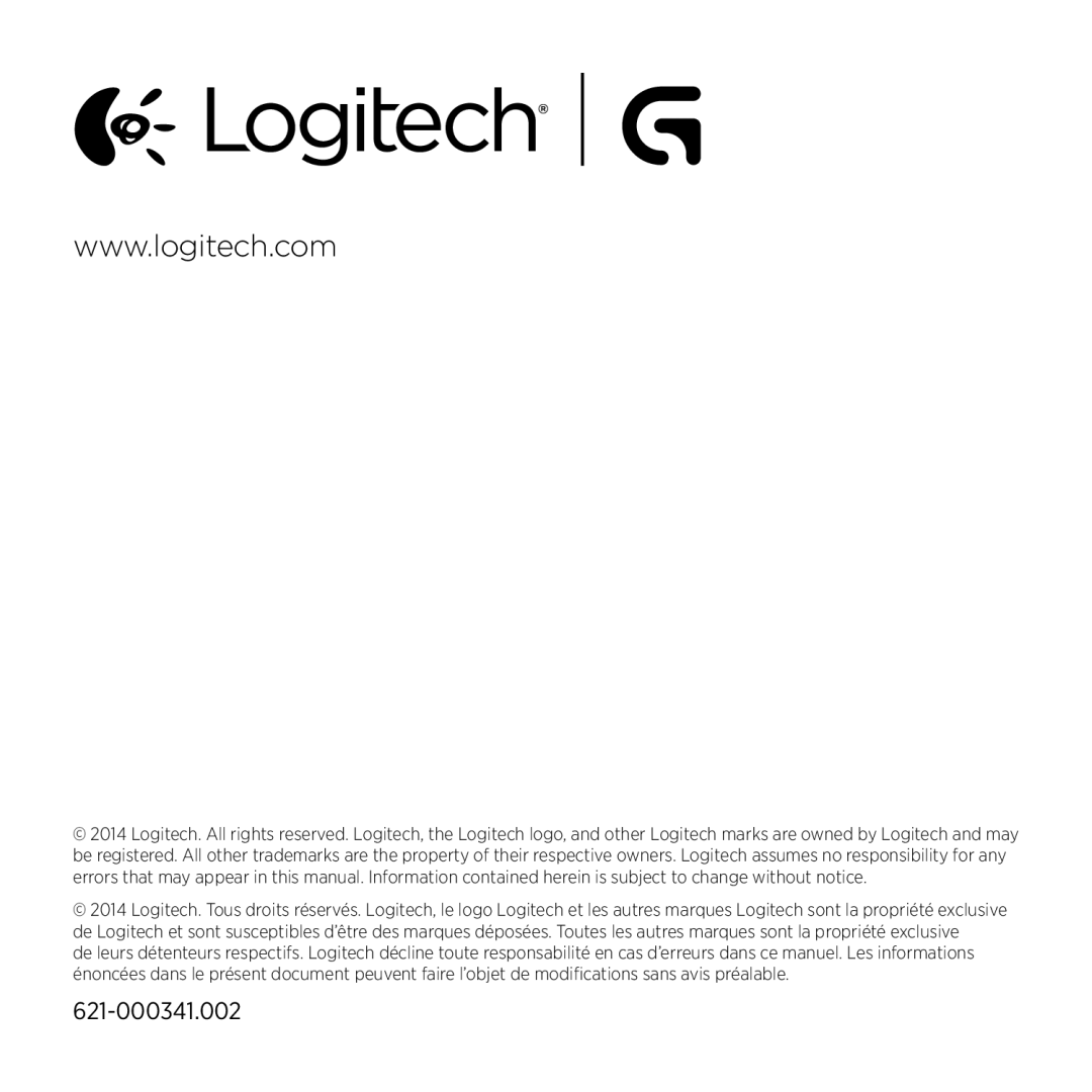 Logitech G402 setup guide 621-000341.002 