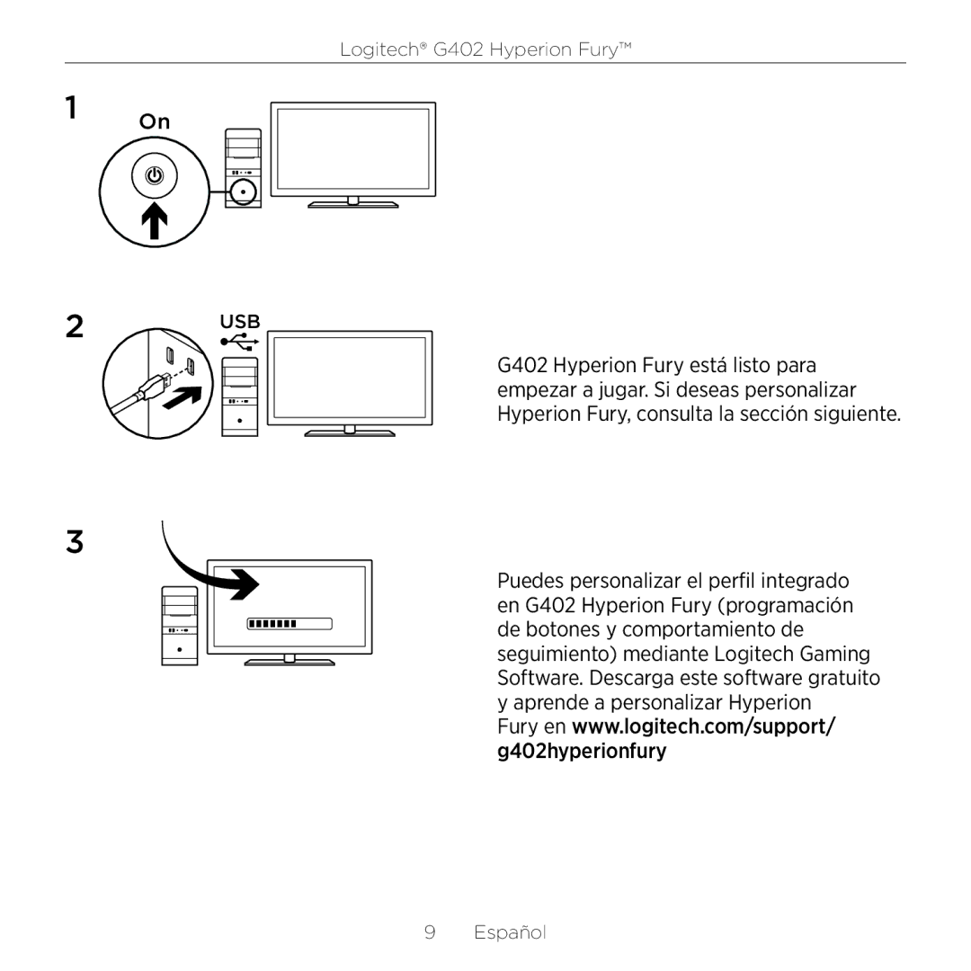 Logitech G402 setup guide Usb 