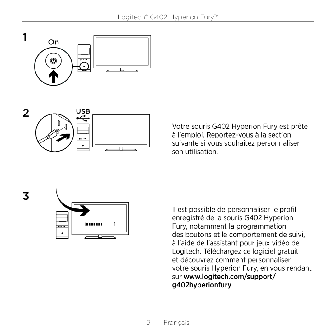 Logitech G402 setup guide Français 