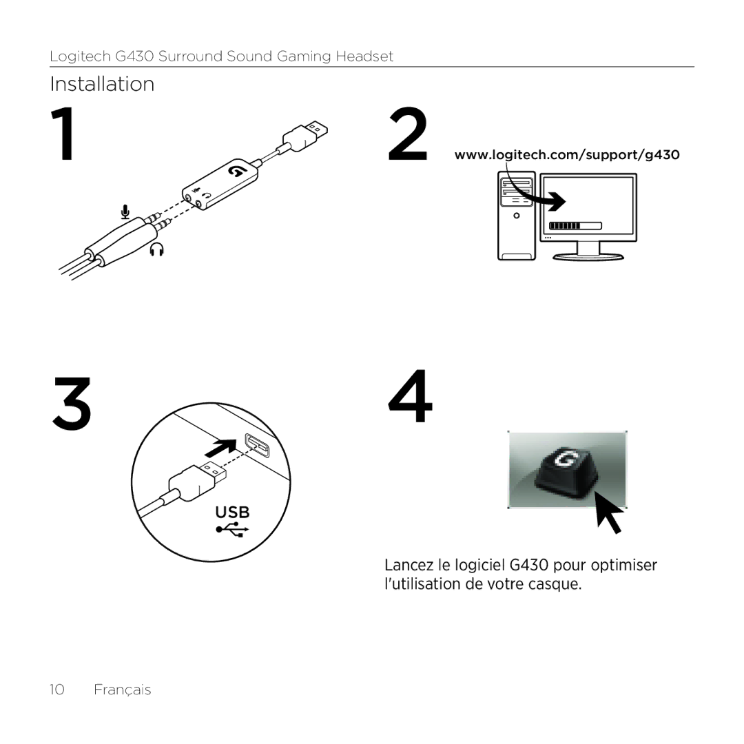 Logitech G430 setup guide Installation 