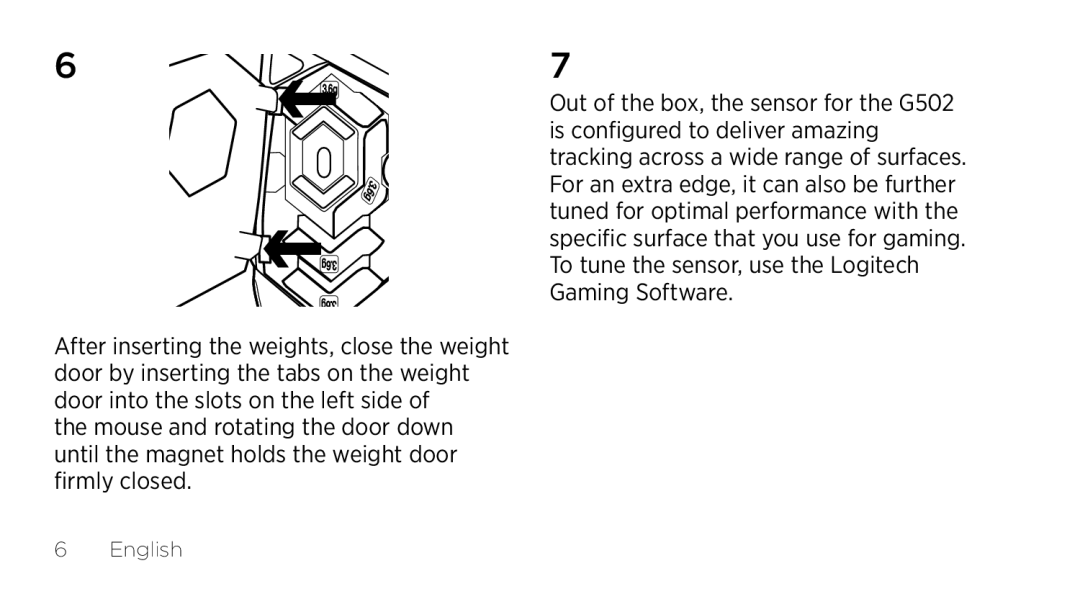 Logitech G502 setup guide English 