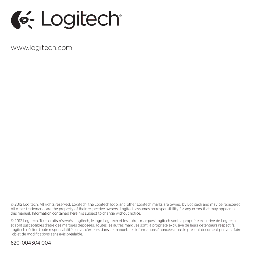 Logitech G600 setup guide 620-004304.004 