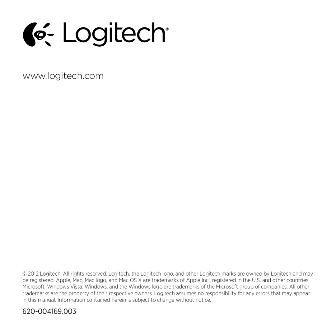 Logitech H540 setup guide 620-004169.003 