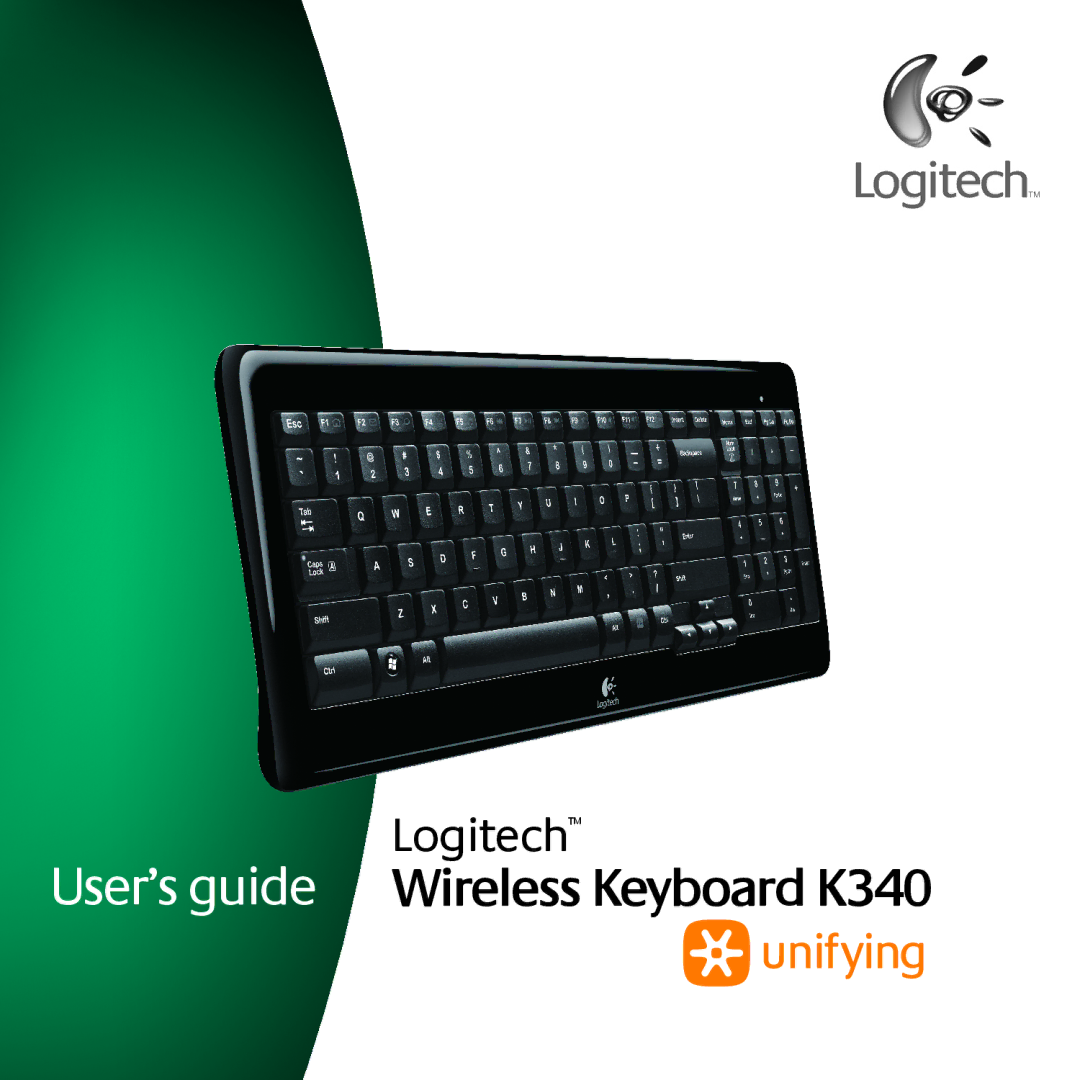 Logitech manual User’s guide Wireless Keyboard K340 