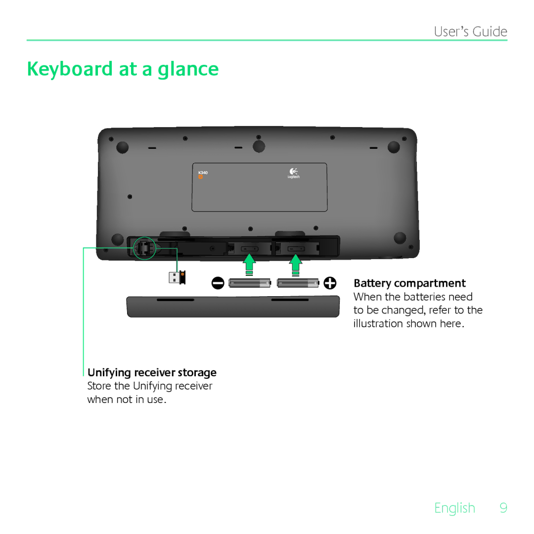 Logitech K340 manual User’s Guide 