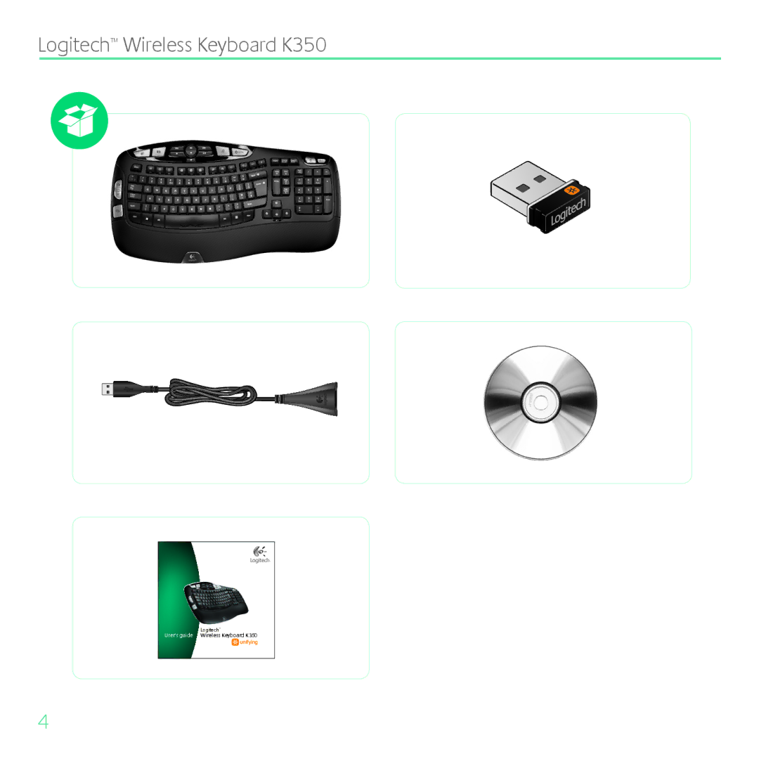 Logitech manual Logitech Wireless Keyboard K350 