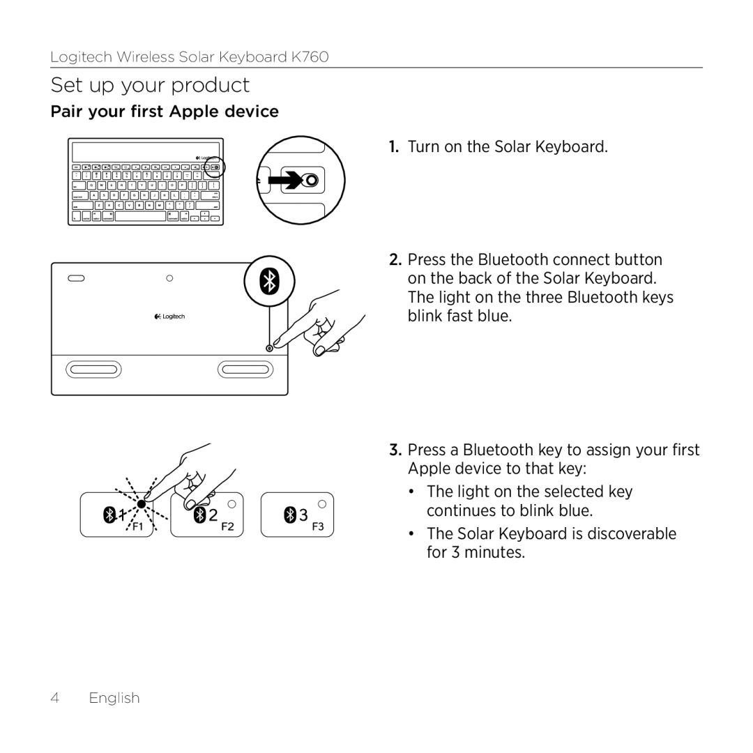 Logitech K760 manual Set up your product 