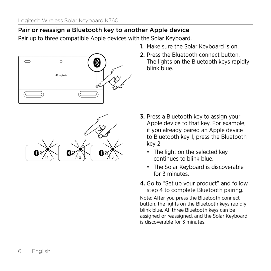Logitech manual Logitech Wireless Solar Keyboard K760 