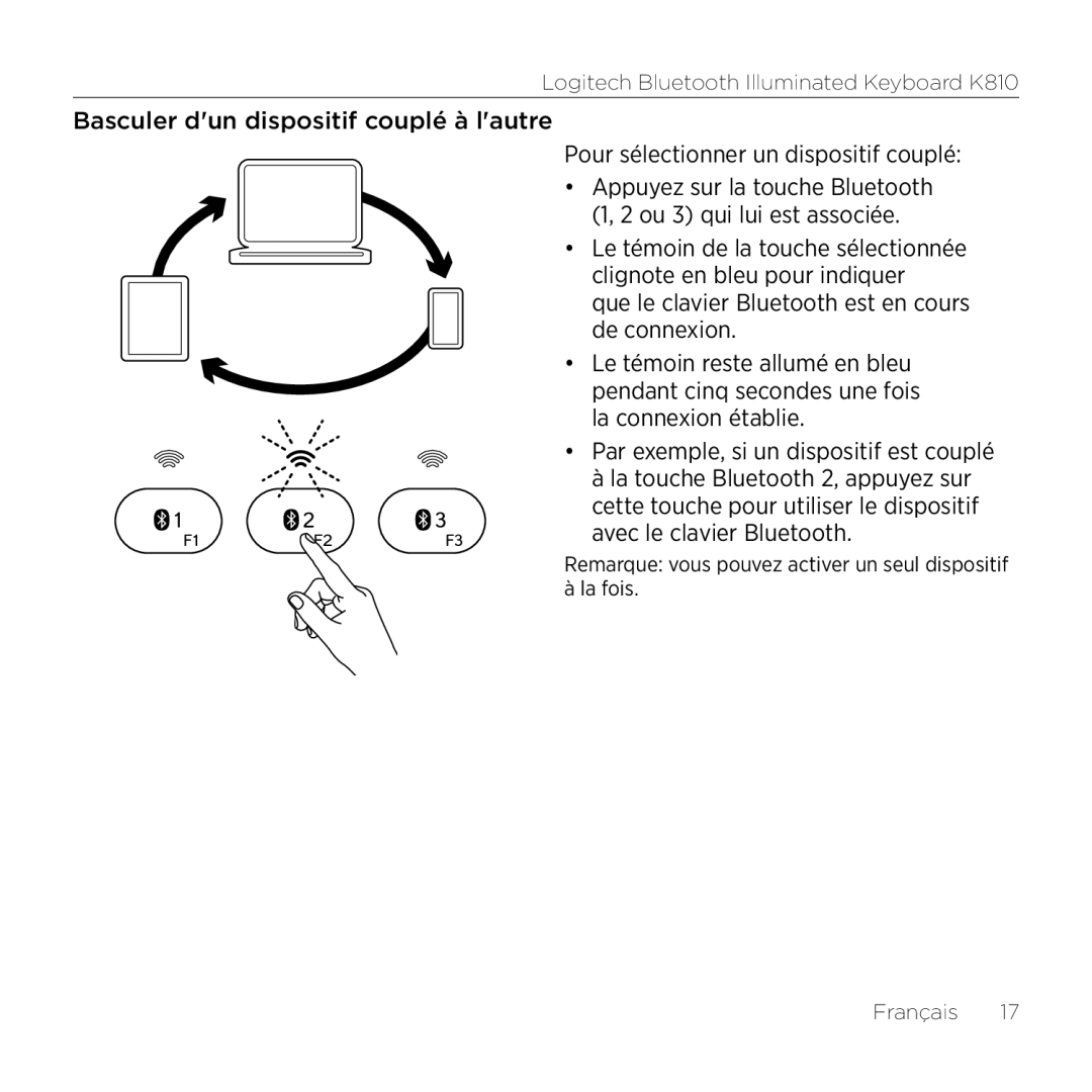 Logitech setup guide Logitech Bluetooth Illuminated Keyboard K810 