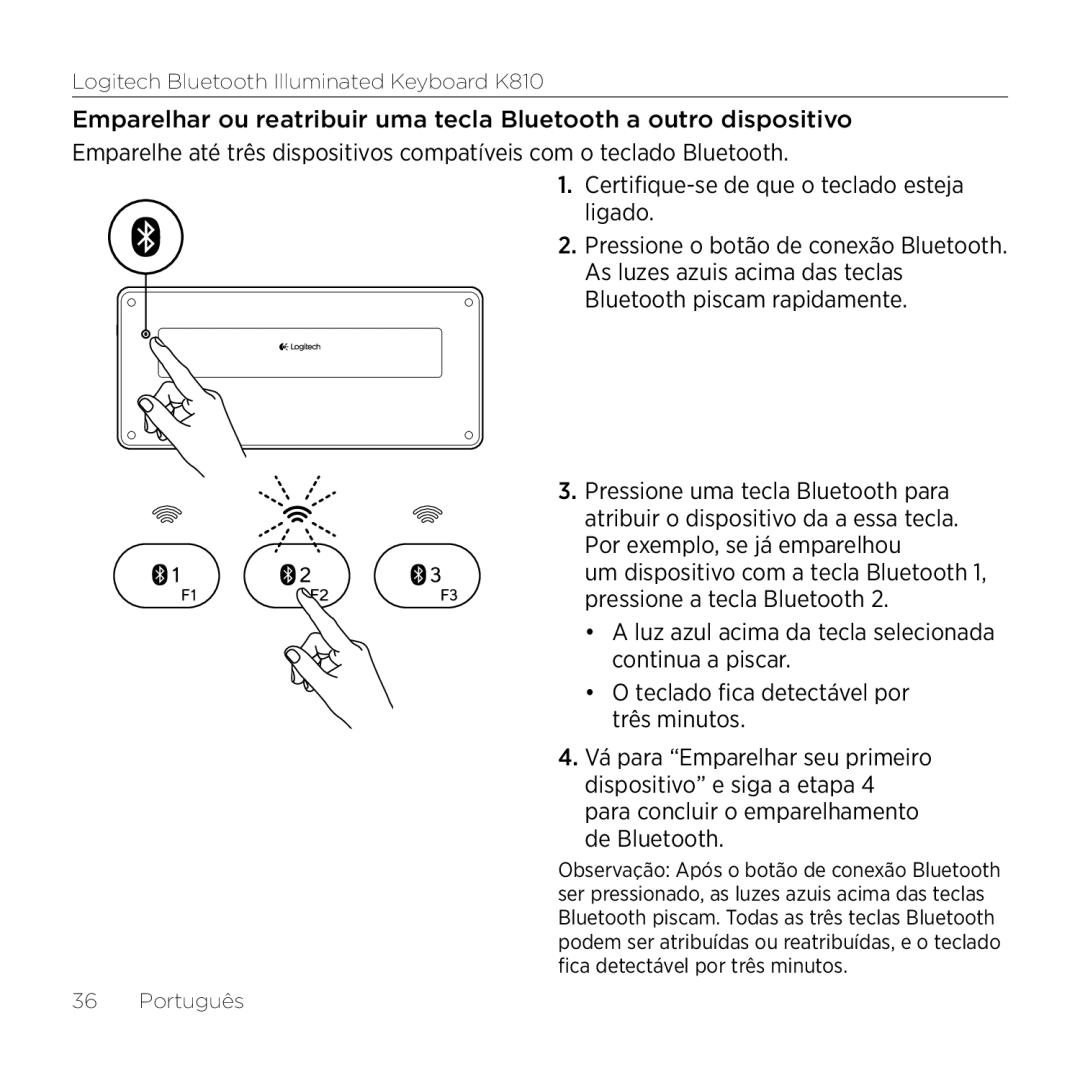 Logitech setup guide Logitech Bluetooth Illuminated Keyboard K810 