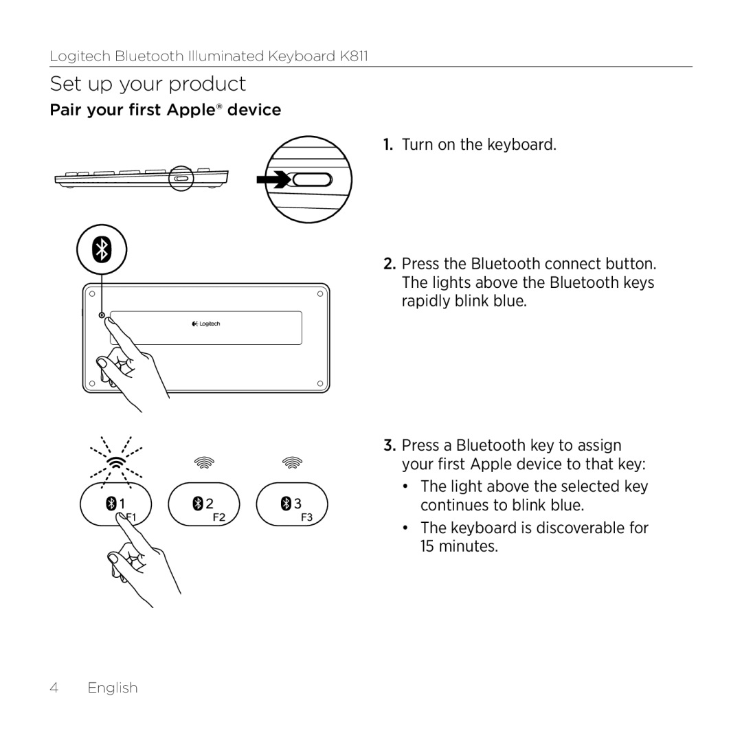 Logitech K811 setup guide Set up your product 